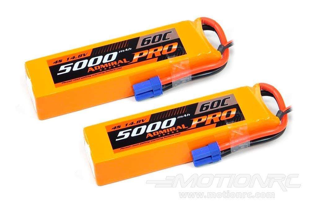 Admiral Pro 5000mAh 4S 14.8V 60C LiPo Battery with EC5 Connector Multi-Pack (2 Batteries)