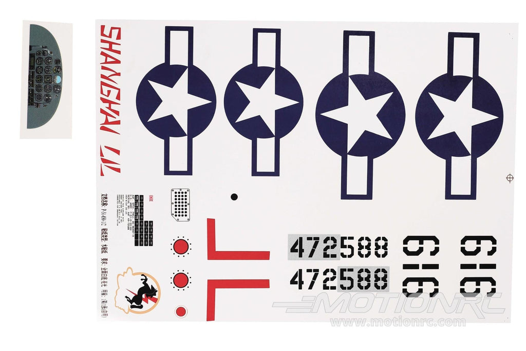 FlightLine 850mm P-51D Mustang Water Slide Decal Set FLW10107