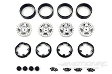 Load image into Gallery viewer, Hobby Plus 1/18 Scale Satin Silver Deep Star 1.2&quot; Beadlock Wheels HBP240504
