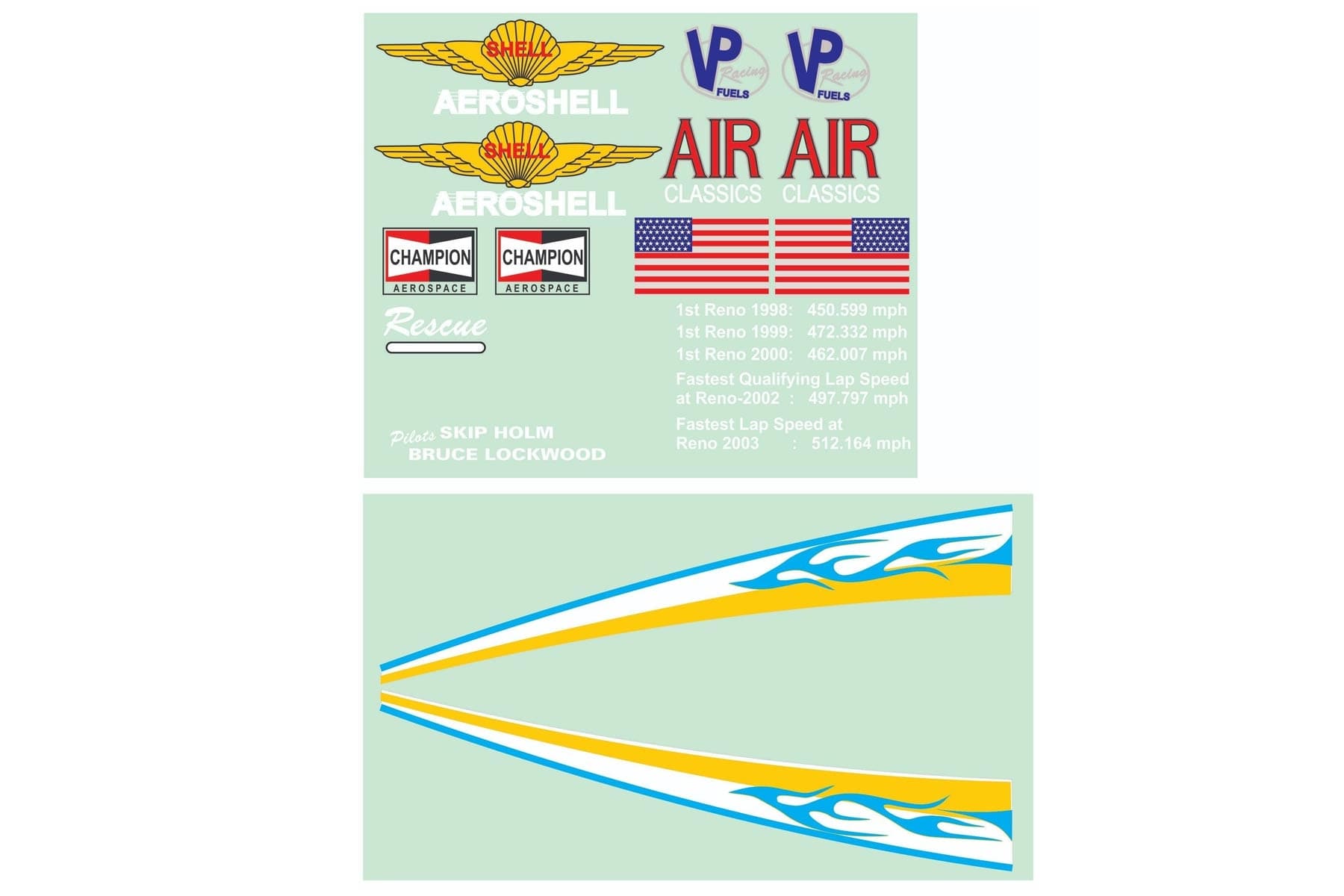 Nexa 1580mm P-51 Mustang Dago Red Decal Set NXA1031-205