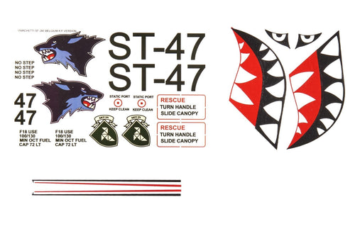 Nexa 1620mm Marchetti SF-260 BE Decal Set NXA1026-105