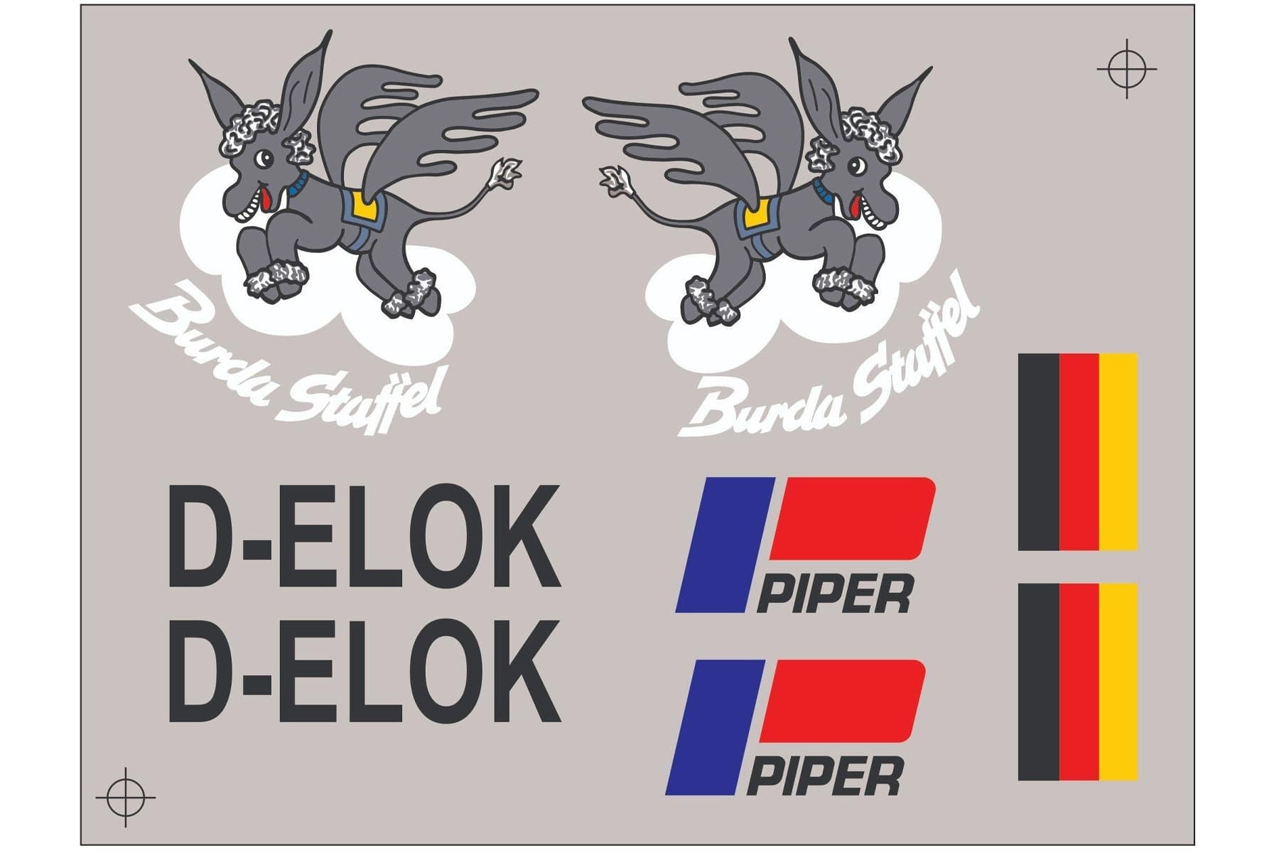 Nexa 1620mm Piper PA-18 Super Cub Burda Decal Sheet NXA1015-106