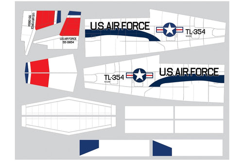 Nexa 1770mm T-28 Trojan Red and White Covering Set - Fuselage and Tail NXA1056-107