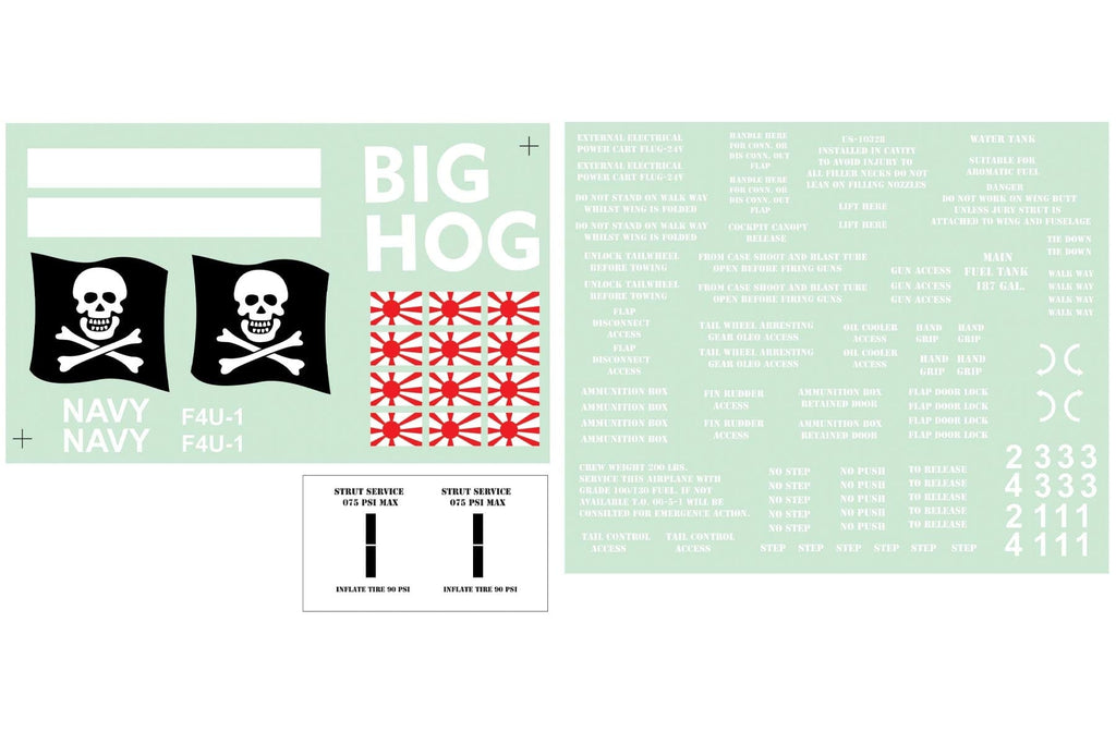 Nexa 1800mm F4U Corsair "Big-Hog" Decal Set NXA1074-105
