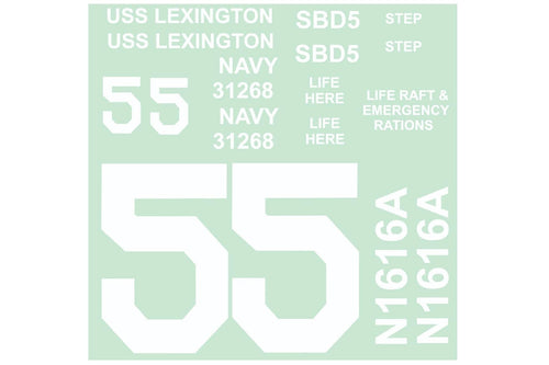 Nexa 2060mm SBD-5 Dauntless Decal Set NXA1011-108