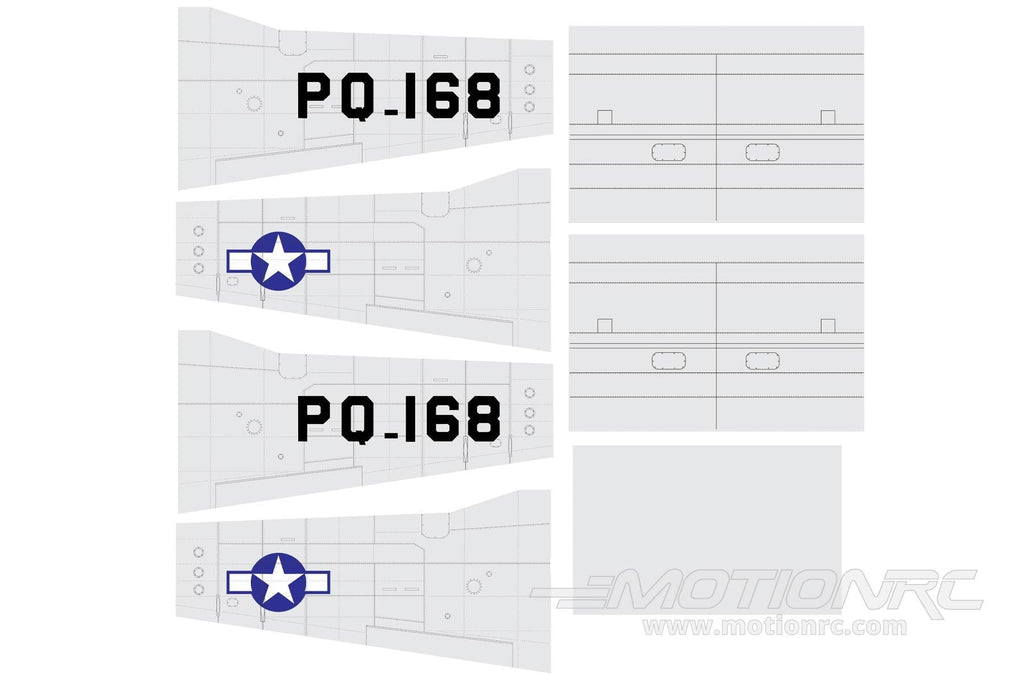 Nexa 2100mm F-82 Twin Mustang Covering Set (Wing) NXA1007-109