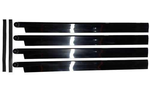 Roban 700/800 Size 4B Main Blade Set - Black RBN-70-059-4B-B