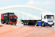 Load image into Gallery viewer, Turbo Racing Black 1/76 Scale Semi Truck with Trailer - RTR TBRC50B
