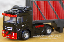 Load image into Gallery viewer, Turbo Racing Black 1/76 Scale Semi Truck with Trailer - RTR TBRC50B
