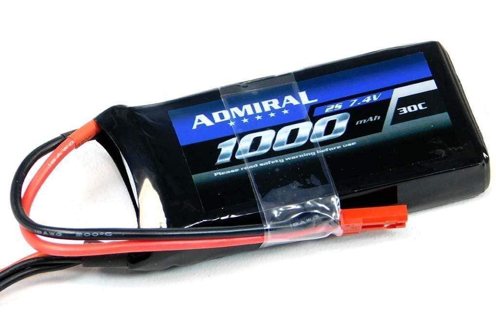 Admiral 1000mAh 2S 7.4V 30C LiPo Battery with JST Connector EPR10002J