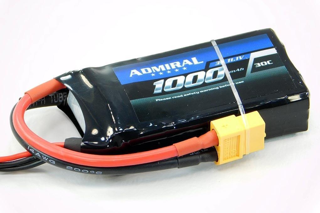 Admiral 1000mAh 3S 11.1V 30C LiPo Battery with XT60 Connector EPR10003X6