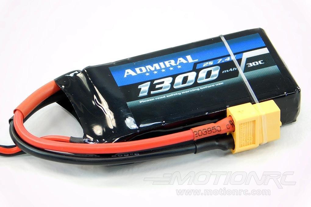 Admiral 1300mAh 2S 7.4V 30C LiPo Battery with XT60 Connector EPR13002X6