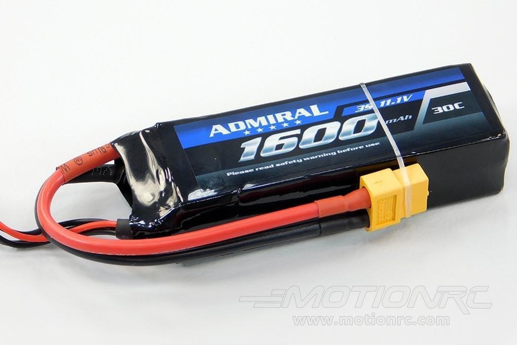 Admiral 1600mAh 3S 11.1V 30C LiPo Battery with XT60 Connector EPR16003X6