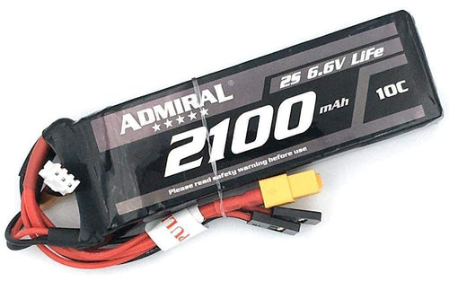 Admiral 2100mAh 2S 6.6V LiFe Battery with XT60/JR/Futaba Connectors EPR21002LIFE