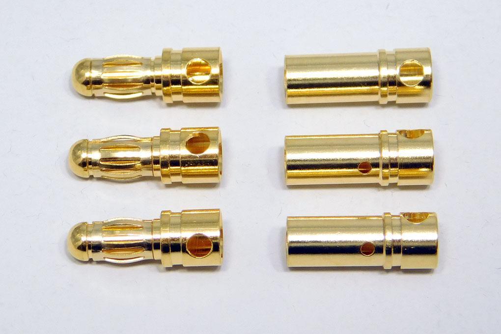 Admiral 3.5mm Gold Bullet ESC and Motor Connectors (3 Sets) ADM35ESCBULLETS