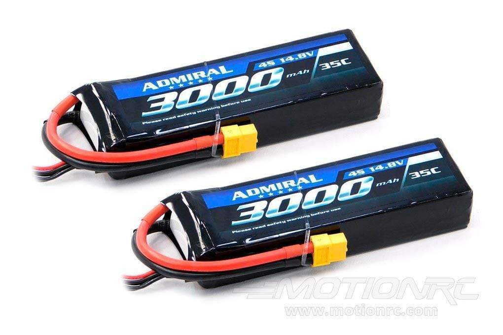 Admiral 3000mAh 4S 14.8V 35C LiPo Battery with XT60 Connector Multi-Pack (2 Batteries) ADM6024-005