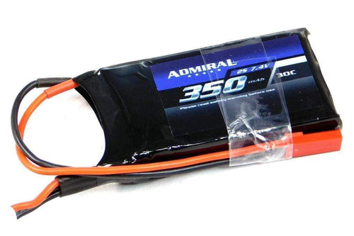 Admiral 350mAh 2S 7.4V 30C LiPo Battery with JST Connector EPR03502J