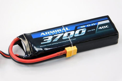 Admiral 3700mAh 3S 11.1V 40C LiPo Battery with XT60 Connector EPR37003X6