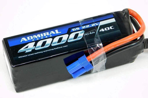 Admiral 4000mAh 6S 22.2V 40C LiPo Battery with EC5 Connector EPR40006E
