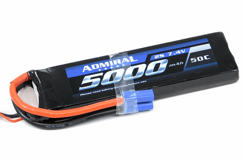 Admiral 5000mAh 2S 7.4V 50C LiPo Battery with EC5 Connector EPR50002E