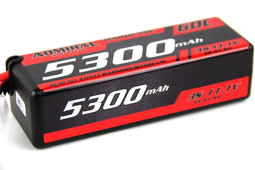 Admiral 5300mAh 3S 11.1V 60C Hard Case LiPo Battery with XT60 Connector EPR53003X6