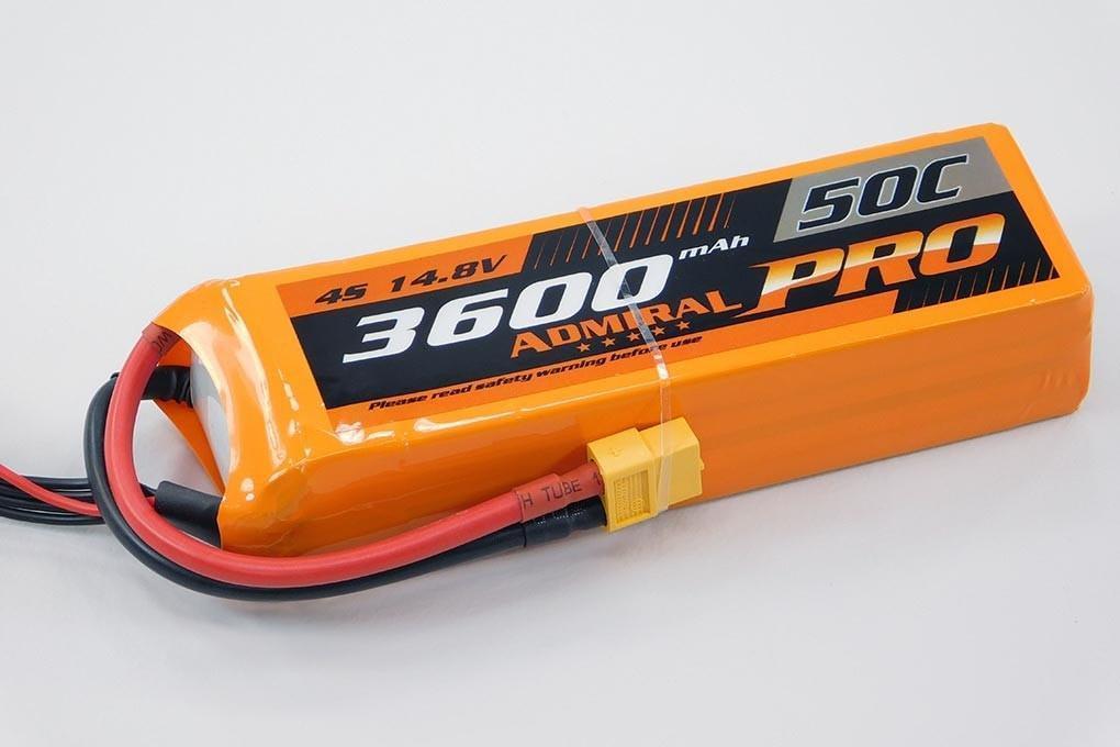 Admiral Pro 3600mAh 4S 14.8V 50C LiPo Battery with XT60 Connector EPR36004PROX6