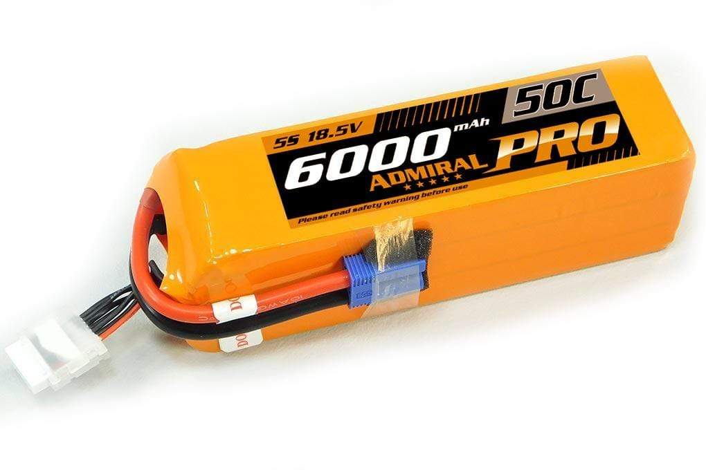 Admiral Pro 6000mAh 5S 18.5V 50C LiPo Battery with EC5 Connector