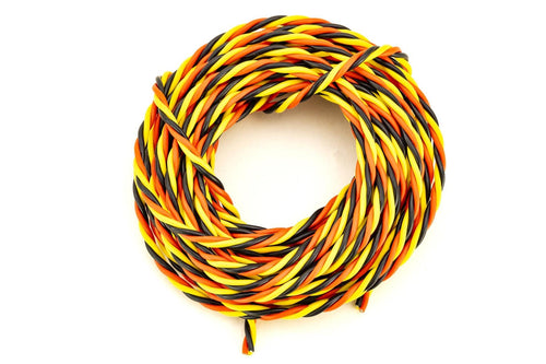 BenchCraft 22 Gauge Twisted Servo Wire - Yellow/Red/Black (5 Meters) BCT5003-002