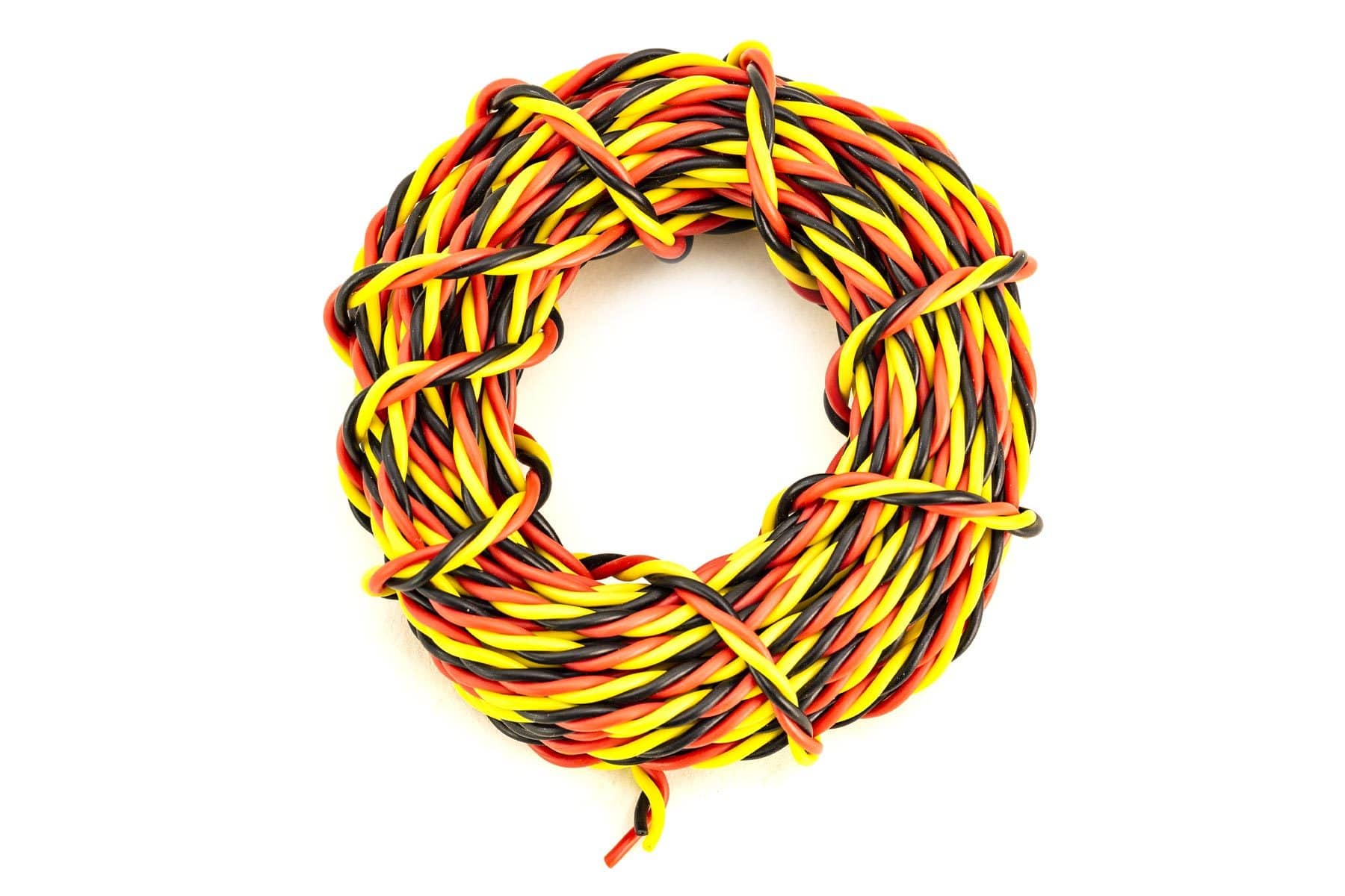 BenchCraft 26 Gauge Twisted Servo Wire - Yellow/Red/Black (5 Meters) BCT5003-004