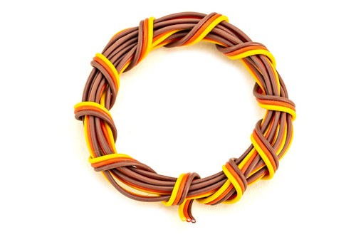 BenchCraft 28 Gauge Flat Servo Wire - Brown/Red/Orange (1 Meter) BCT5003-021