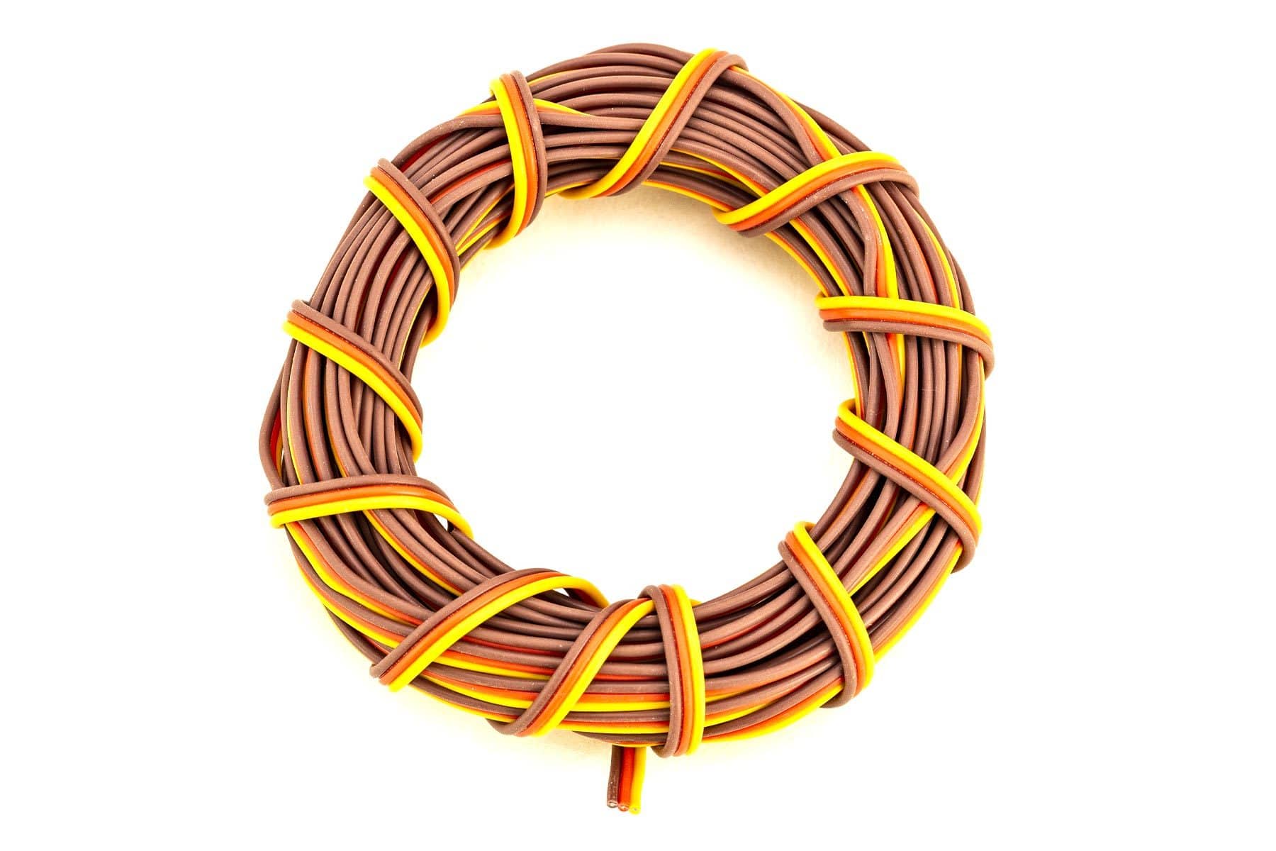 BenchCraft 28 Gauge Flat Servo Wire - Brown/Red/Orange (5 Meters) BCT5003-022