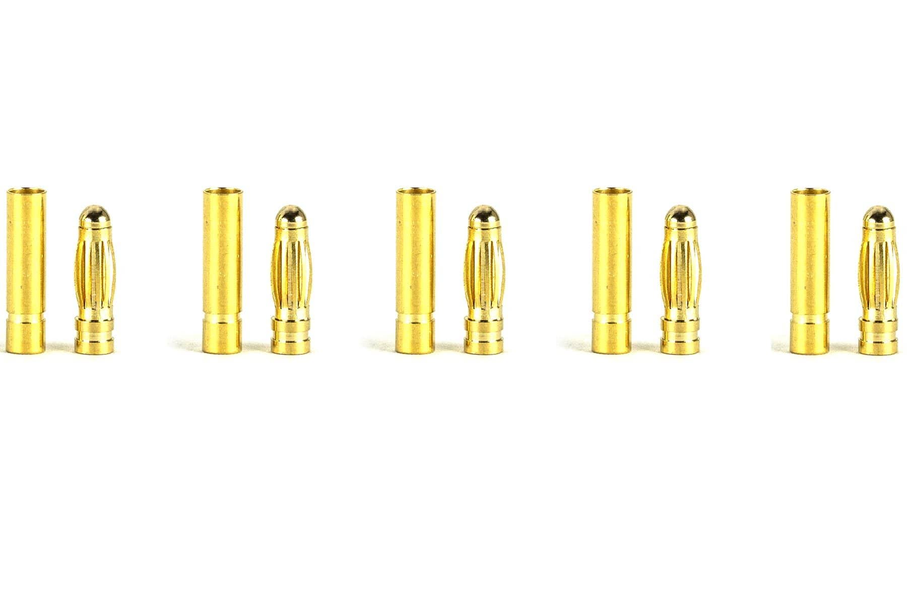 BenchCraft 3mm Gold Bullet ESC and Motor Connectors (5 Pairs) BCT5062-023
