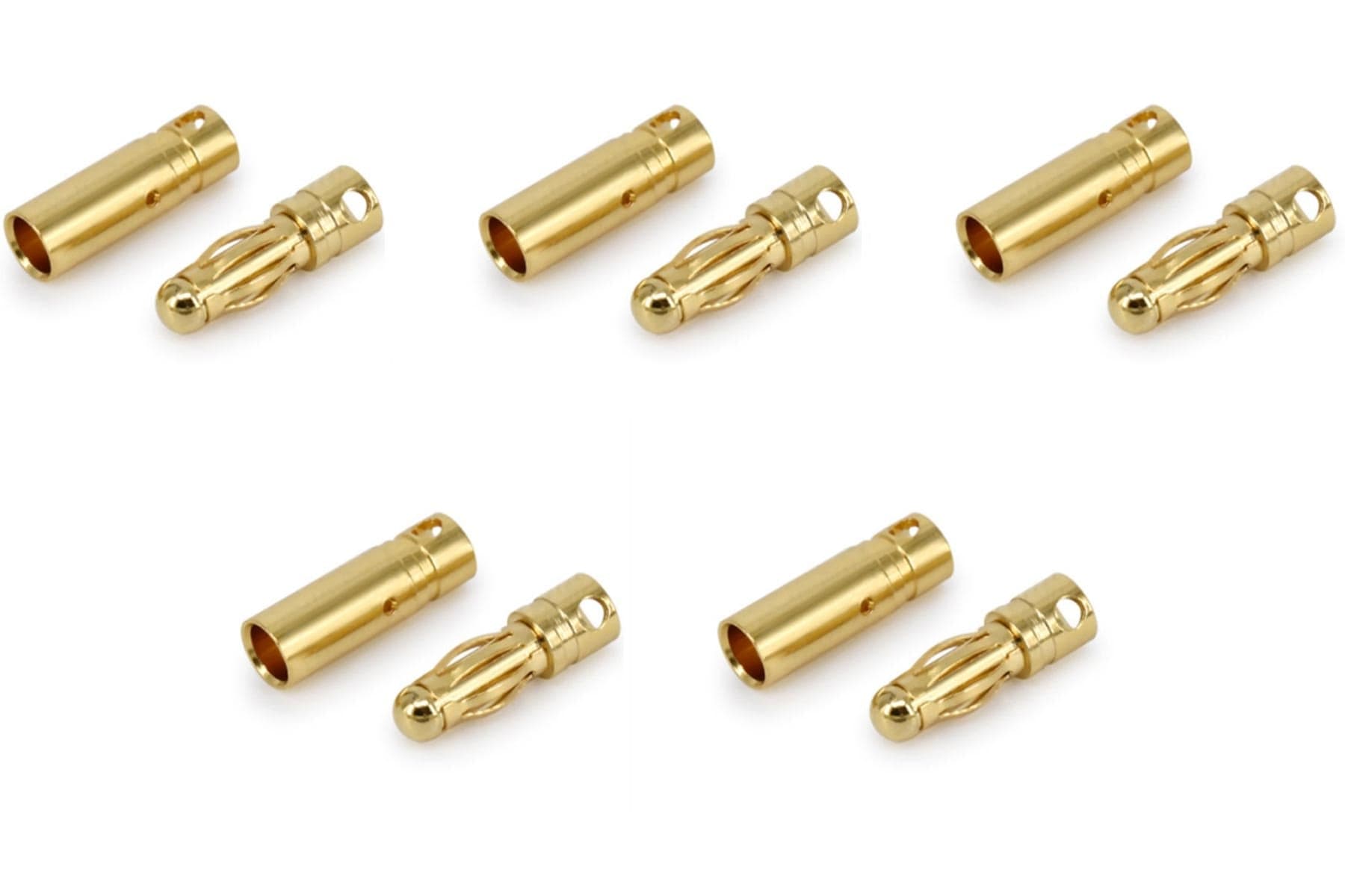 BenchCraft 4mm Gold Bullet ESC and Motor Connectors (5 Pairs) BCT5062-027