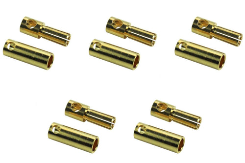 BenchCraft 5.5mm Gold Bullet ESC and Motor Connectors (5 Pairs) BCT5062-031