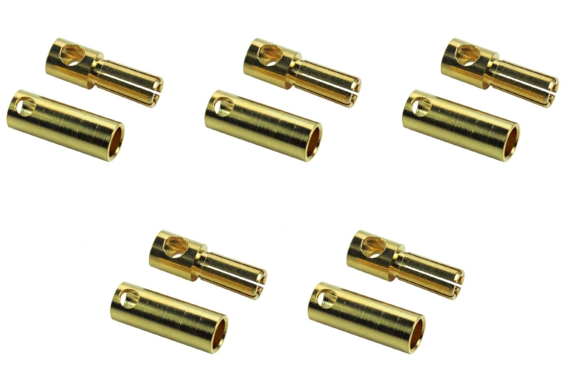 BenchCraft 5.5mm Gold Bullet ESC and Motor Connectors (5 Pairs) BCT5062-031