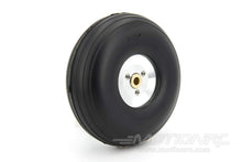 Lade das Bild in den Galerie-Viewer, BenchCraft 89mm (3.5&quot;) x 32mm Treaded Rubber PU Wheel w/ Aluminum Hub for 5mm Axle BCT5016-053
