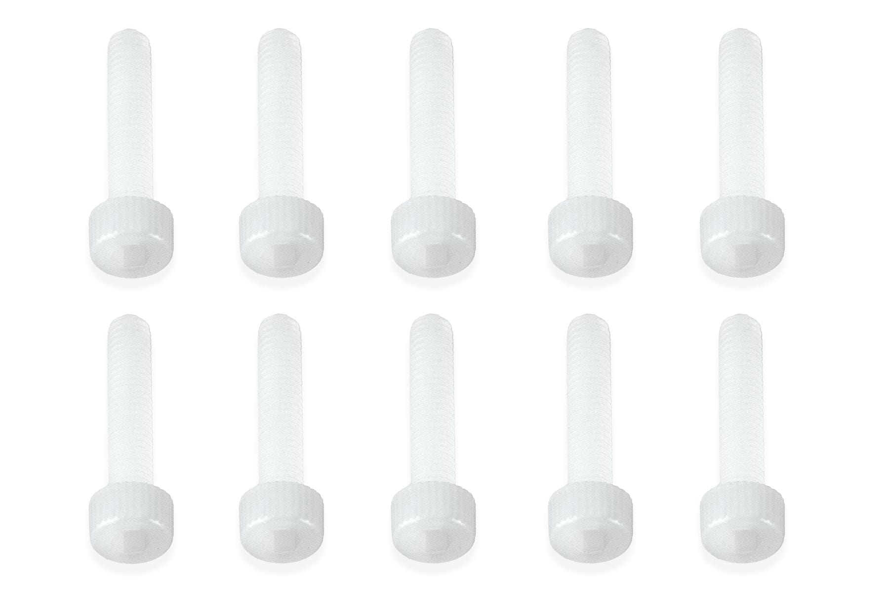 BenchCraft M3 x 15mm Nylon Hex Screws - White (10 Pack) BCT5040-010