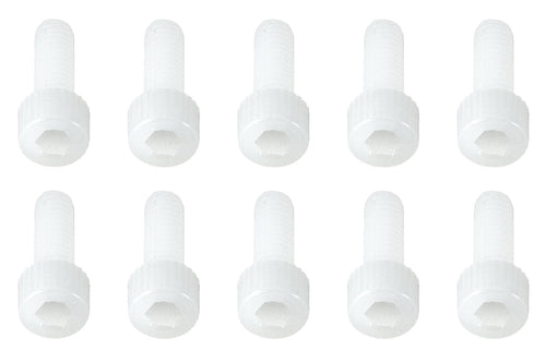BenchCraft M4 x 12mm Nylon Hex Screws - White (10 Pack) BCT5040-013