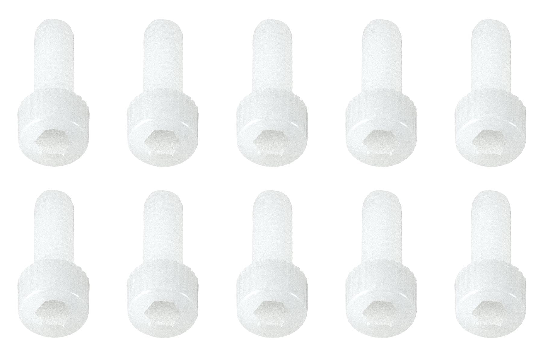 BenchCraft M4 x 12mm Nylon Hex Screws - White (10 Pack) BCT5040-013