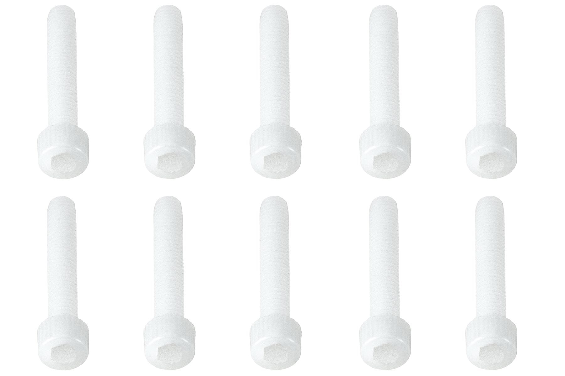 BenchCraft M4 x 25mm Nylon Hex Screws - White (10 Pack) BCT5040-014