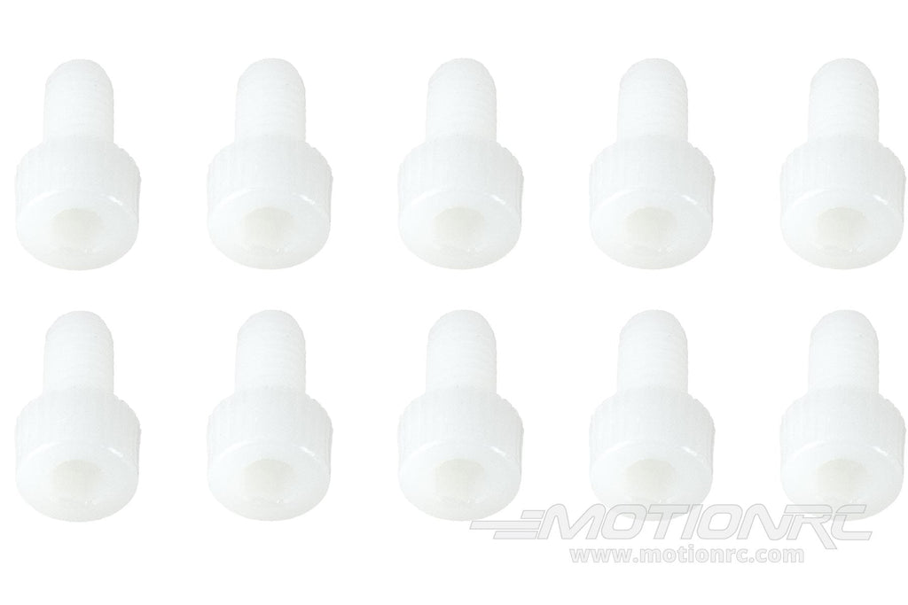 BenchCraft M4 x 8mm Nylon Hex Screws - White (10 Pack) BCT5040-012