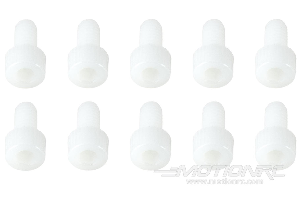 BenchCraft M4 x 8mm Nylon Hex Screws - White (10 Pack) BCT5040-012
