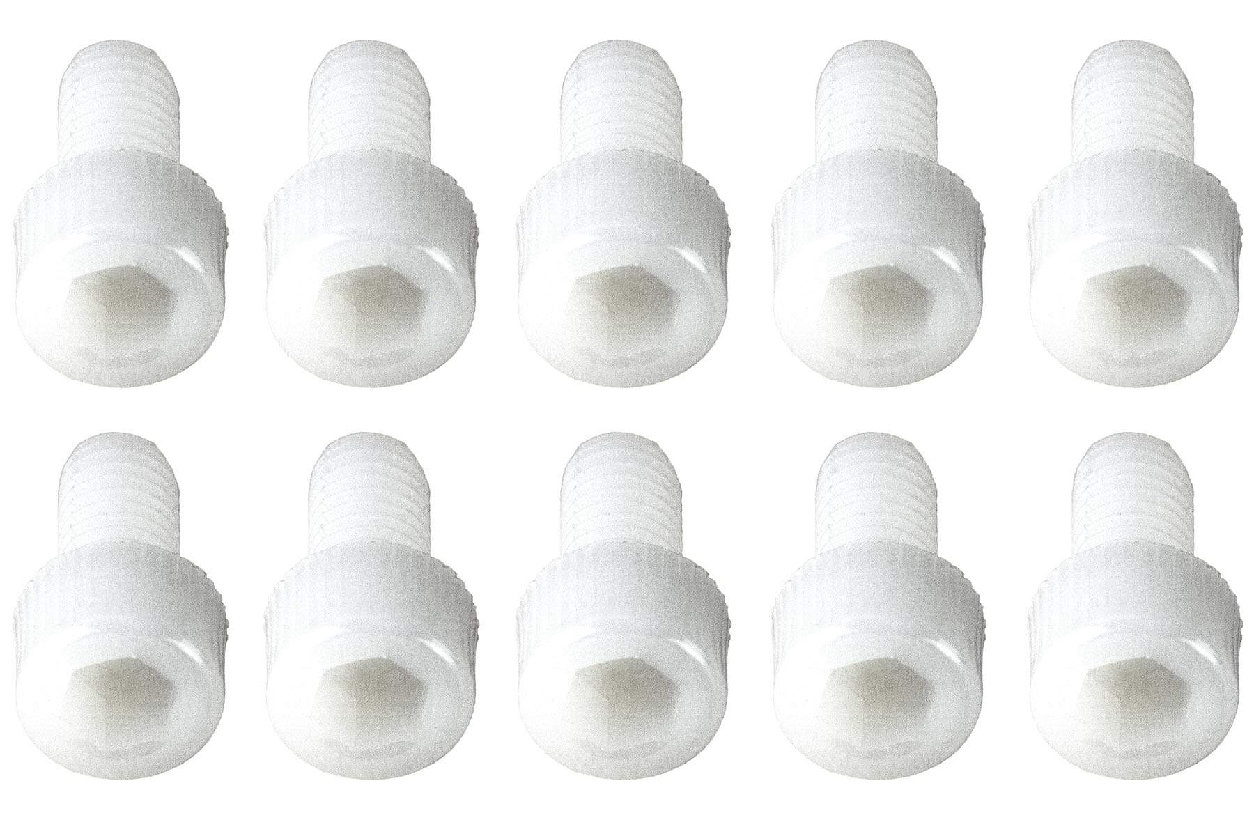 BenchCraft M6 x 12mm Nylon Hex Screws - White (10 Pack) BCT5040-018