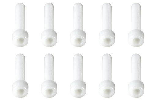 BenchCraft M6 x 30mm Nylon Hex Screws - White (10 Pack) BCT5040-020