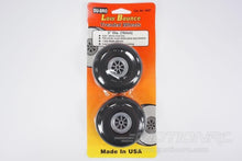 Load image into Gallery viewer, Du-Bro 76.2mm (3&quot;) x 26mm Low Bounce Treaded PVC Wheels for 4mm Axle (2 Pack) DUB300T
