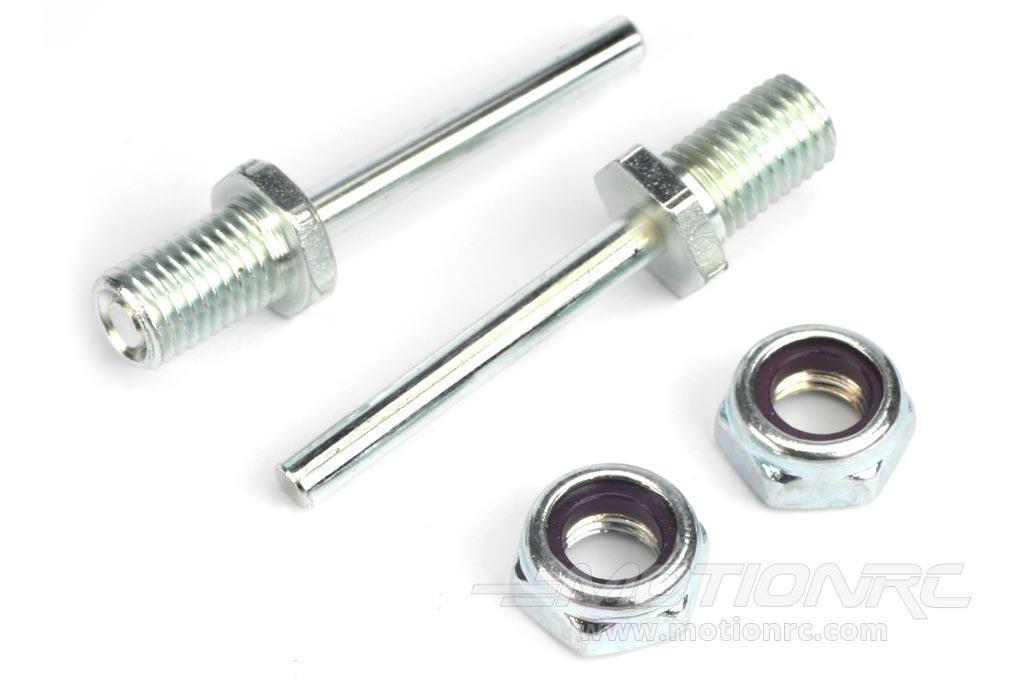 Dubro 5/32" x 1-1/4" Spring Steel Axle Shaft with Nylon Insert Lock Nuts DUB247