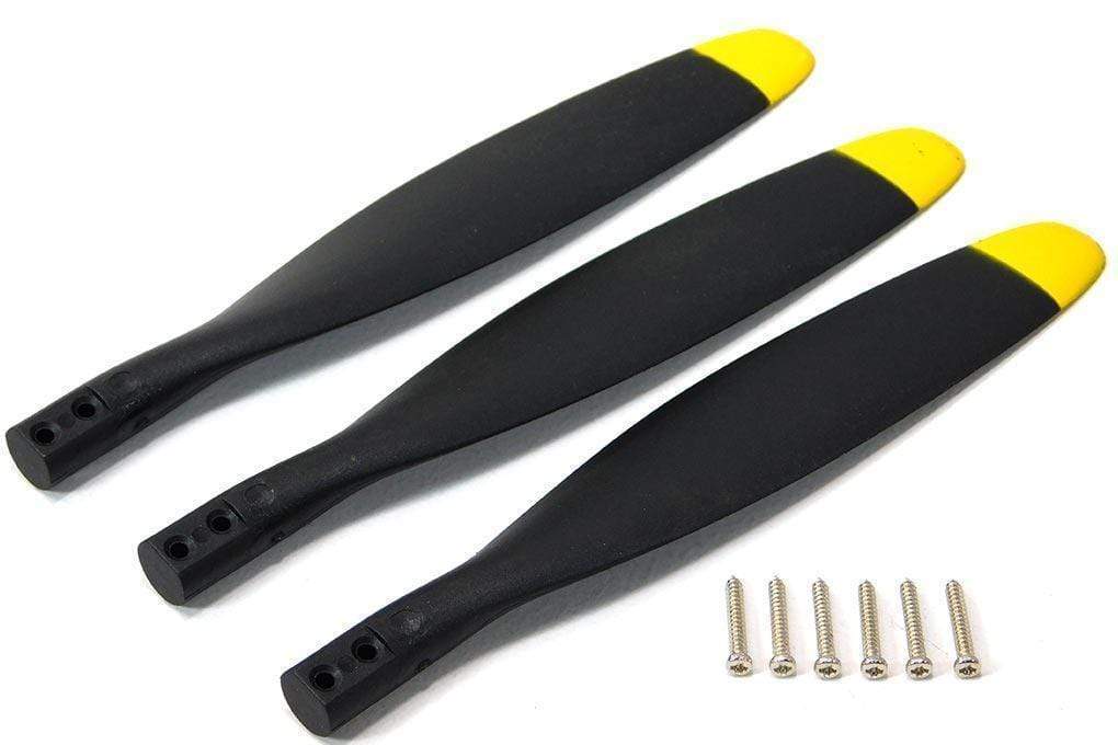 FlightLine 12x7 Reverse 3-Blade Propeller - Yellow Tip P412072R