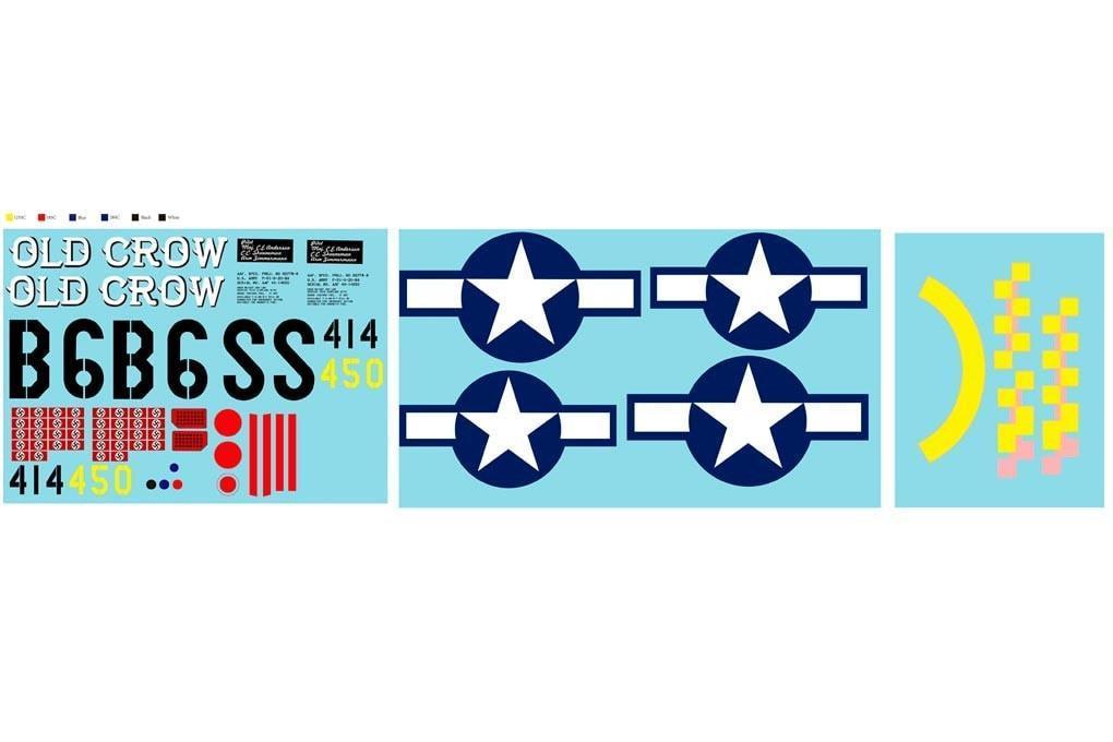Freewing 1410mm P-51D Decal Sheet - Old Crow FW3012107