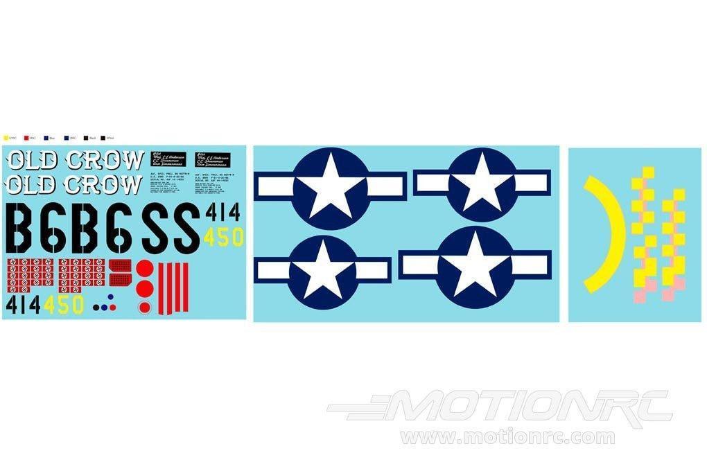 Freewing 1410mm P-51D Decal Sheet - Old Crow FW3012107