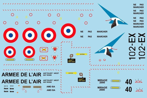 Freewing 80mm EDF Mirage 2000 Decal Sheet FJ2061107